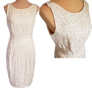 Carmen Marc Valvo Light Pink  Beaded Dress